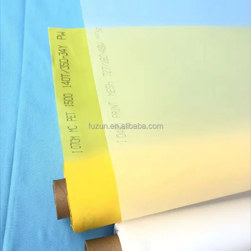 Yellow and White 140T420 Mesh Polyester Single Silk Printed Bolt Cloth for Printers