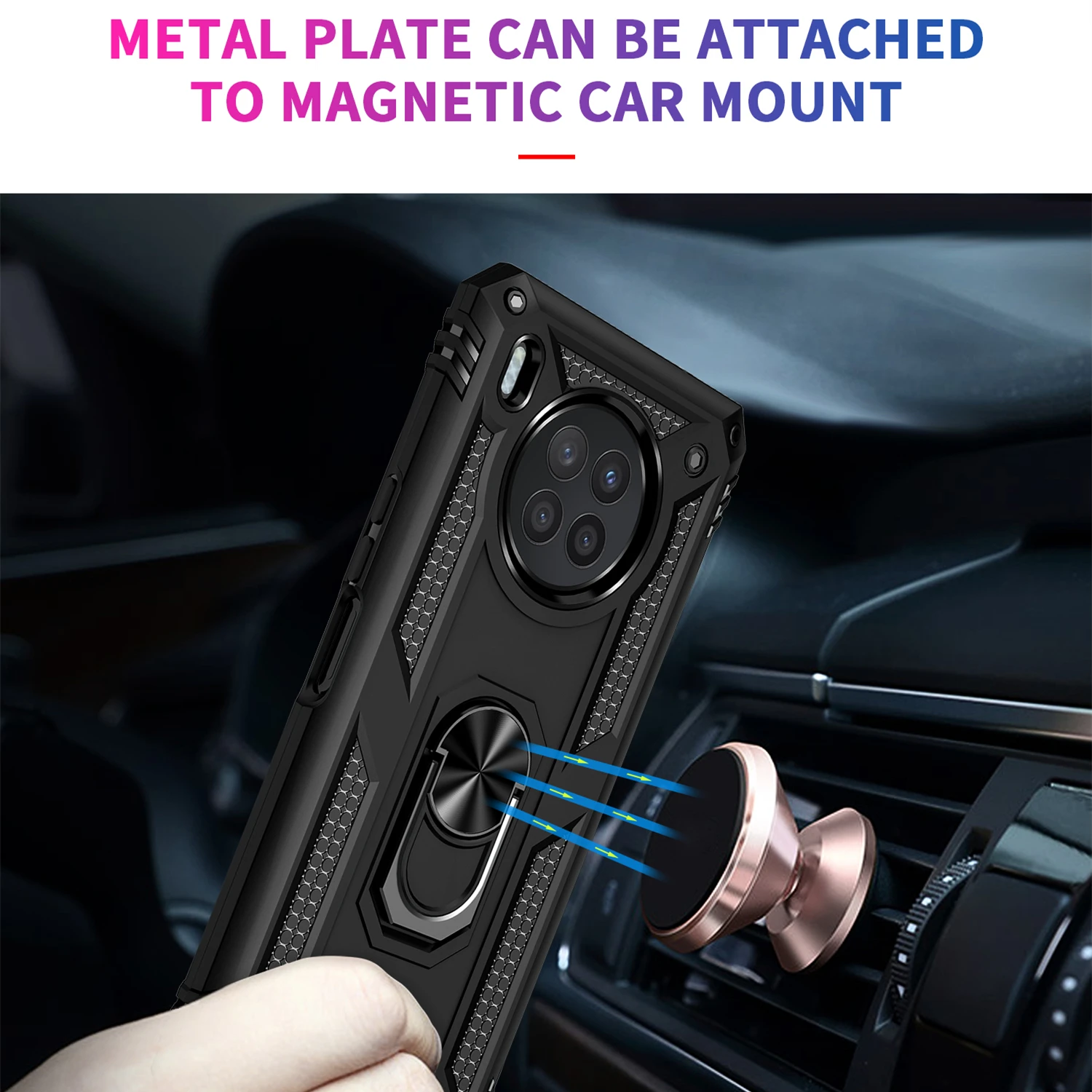 wholesale Metal Ring Kickstand Case for Huawei Honor 50 Lite Honor50 Nova 9 8i 8 Nova8i Mate 40 Pro P40 P30 Mate 30