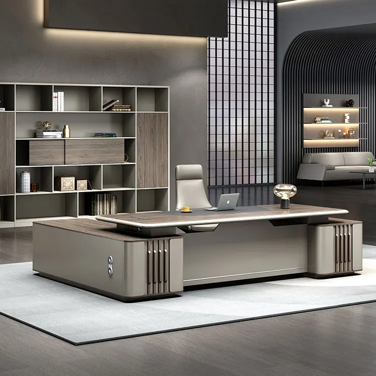 Liyu Luxury Big Boss Table Desks Design Home Office Executive Office Desk