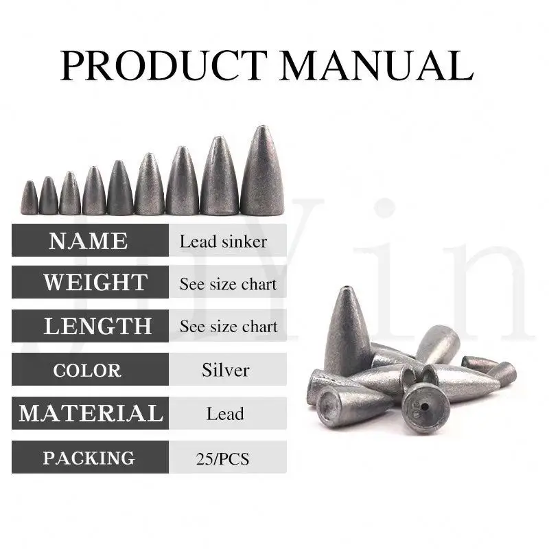 Luya bait fishing group sports small accessories sea fishing tackle 5 rounds / pack long distance lead sinker