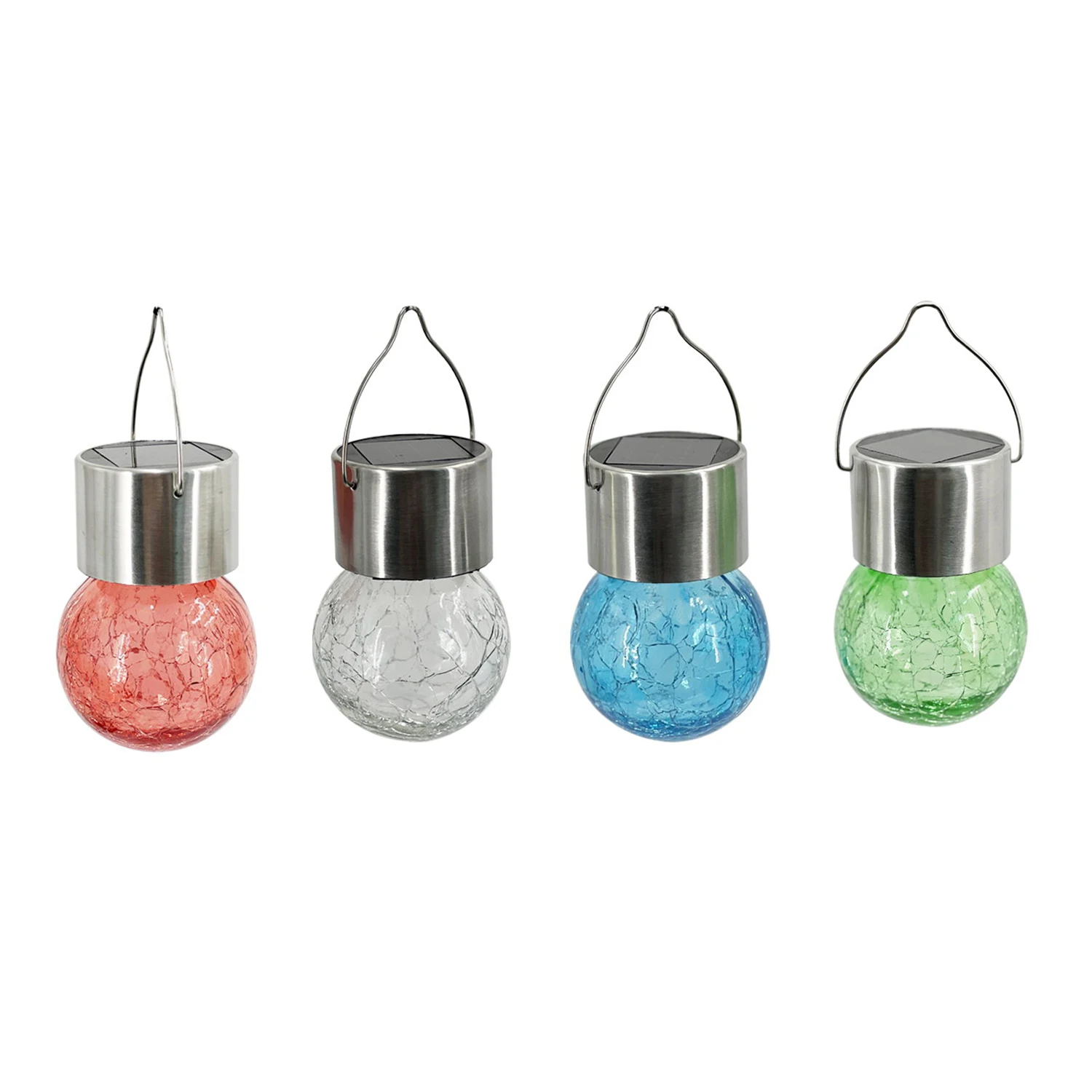 Outdoor Glass Ball Solar Garden Hanging Lights Waterproof Landscape Solar Hanging Ball