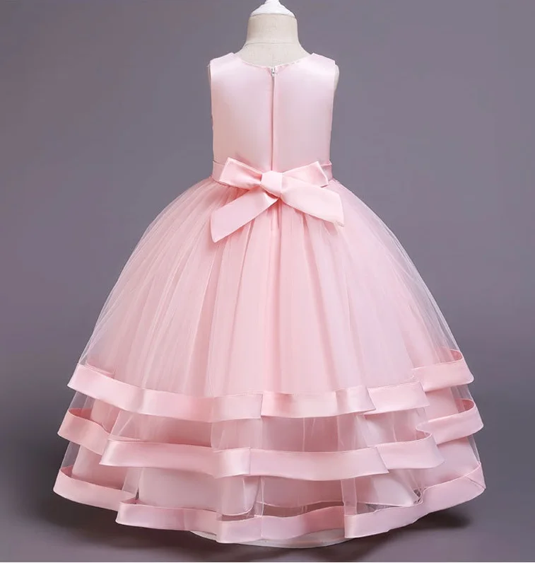 14 august dressIn Stock 13 Year Old Girls Dress Kids Birthday Party Frock Floral Long Ball Gown 3040