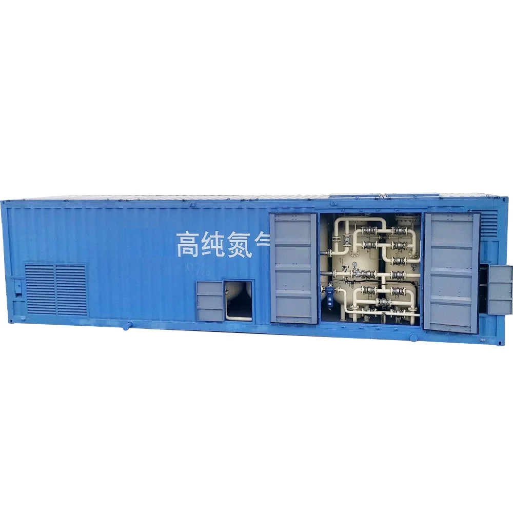 Portable 99% purity PSA nitrogen generator N2 gas plant installed in containers or on trailers for petroleum
