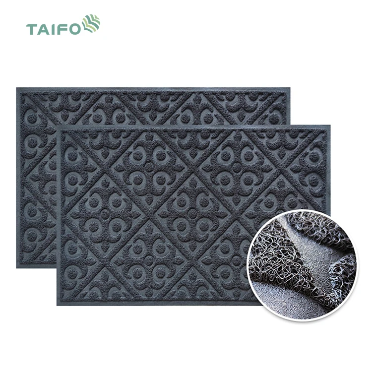 TaiFo Personalised logo custom wholesale best pvc coil carpet doormat home entrance front door mat