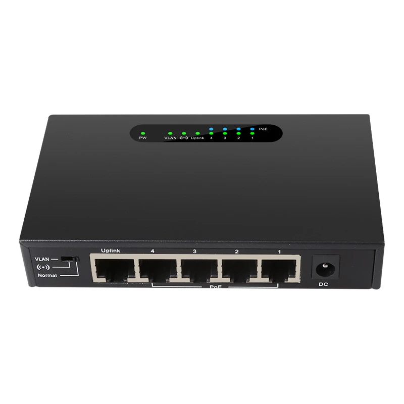 Manufacturer OEM POE Ethernet Switch 5 Port 10/100Mbps Network PoE Ethernet Switch with 4 POE+1 Uplink for IP Camera