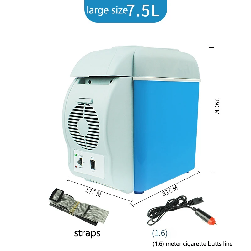 Car Small Refrigerator 7.5L Mini Refrigerator Car Cooling and Heating Box Car Appliances Portable