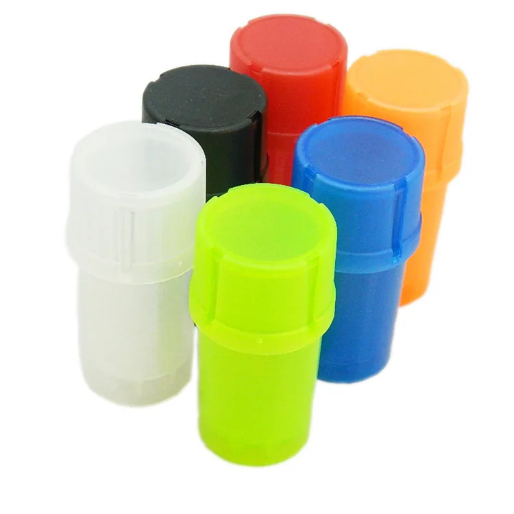Manufacturers wholesale small anti-water bottle bottle 2-layer 46mm plastic smoke grinder sealed tank 2-in-1 grinder