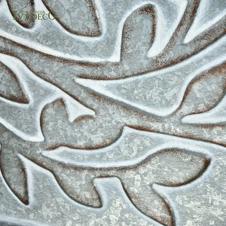 IVYDECO Antique Impression Tree of Life Half Round Metal Wrought Iron Wall Art Decor