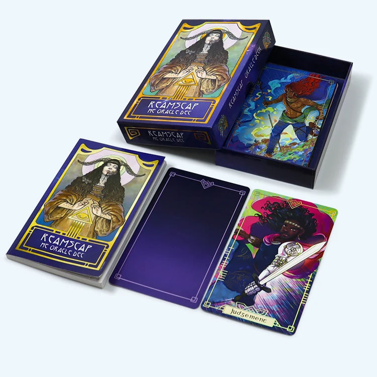 Custom deck of cards tarot factory customize design gold foil laser tarot cards set tarot cards with guidebook custom printed