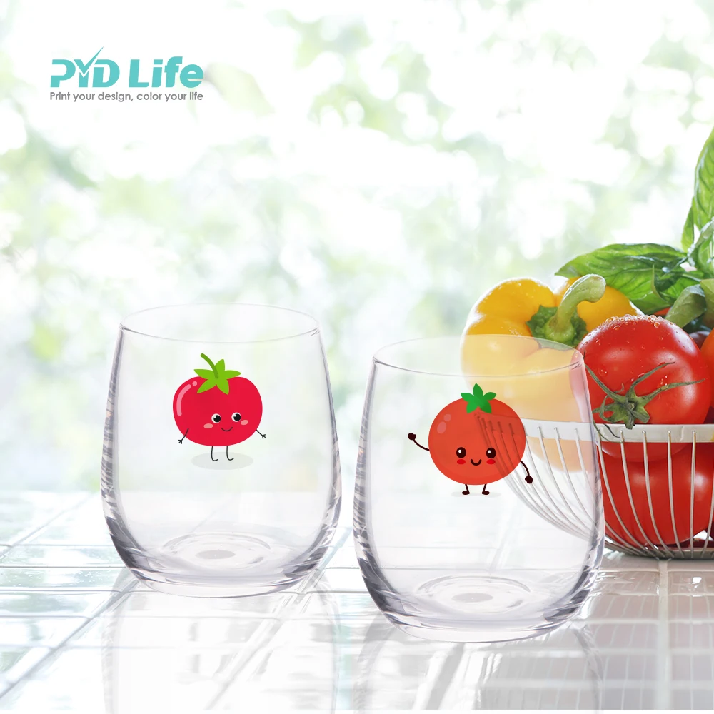 PYD Life Wholesale RTS 10 oz 300 ml Custom Camping Clear Sublimation Stemless Guangzhou Curved Clear Wine Glasses Set