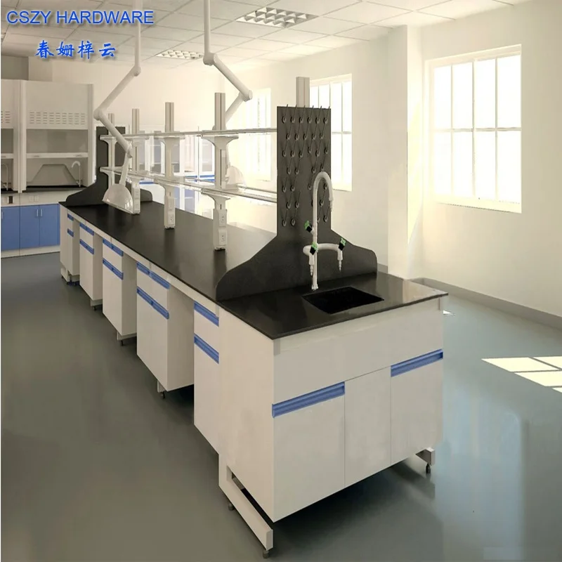 2022 New Arrival C-Frame Wood Steel Laboratory Island Workstation Bench