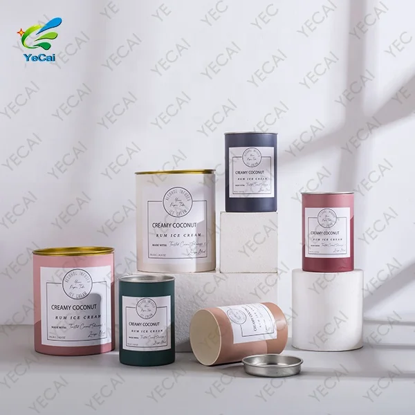 Ice Cream paper tube Circular Gift Package Cookie Packaging Cocoa powder sustainble recycle container coffee paper tubes