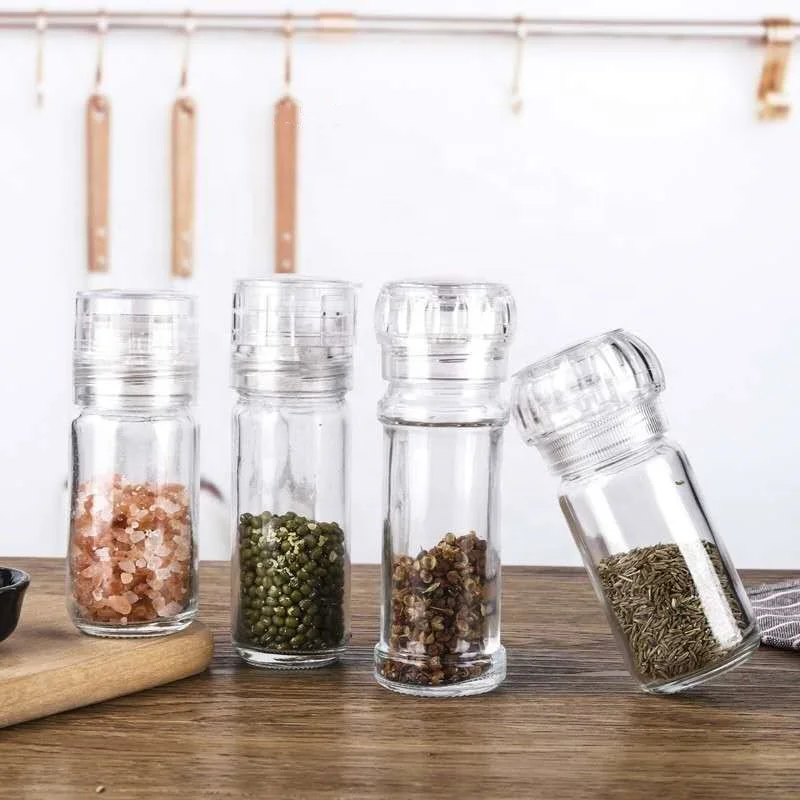 Factory Manufactured Wholesale Acrylic Glass Hand Salt and Spice Mill Set Pepper Grinder
