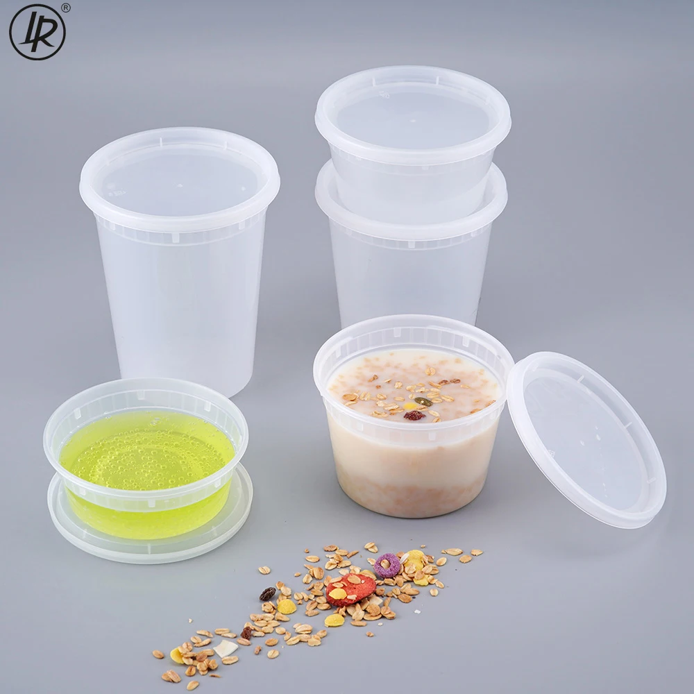 8OZ 240ML Factory Supplies Disposable Plastic Deli Container SOUP Cup With Clear PE Lid