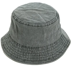 Washed Cotton Bucket Hats Packable Summer Outdoor Cap Travel Beach Sun Hat Plain Colors for Men Women