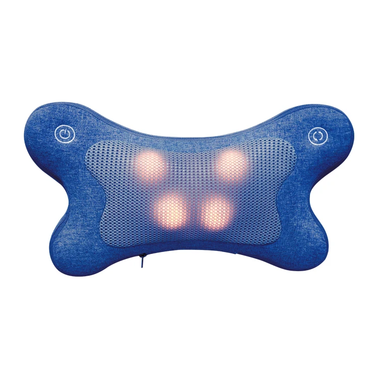 2021 CE RoHS Massage Neck Pillow Shiatsu Neck Massager Pillow with Heat Kneading Rechargeable Wireless Neck Massager