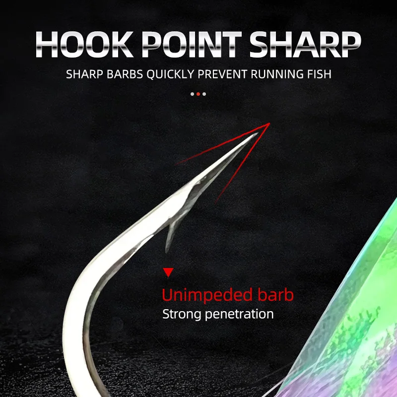 Mixed Luminous Sabiki Rigs Saltwater Mackerel Feathers Fish Skin Flasher Lures Bait Rigs