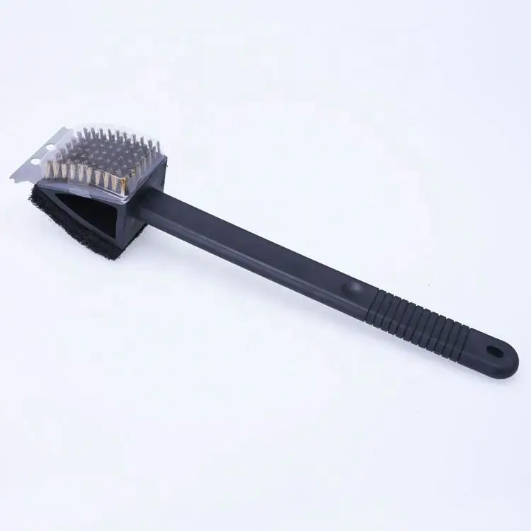 Professional factory customized PP handle barbecuing usage bbq wire brush brass wire grill brush and scraper