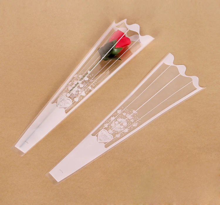 Bouquet Wholesale Accessory Plastic Beautiful Color Printing Single Rose