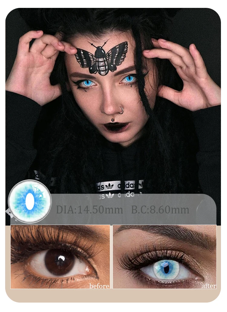 Anime Full Black Cat Eye Sharingan Cute Animal Colored Contact Lenses