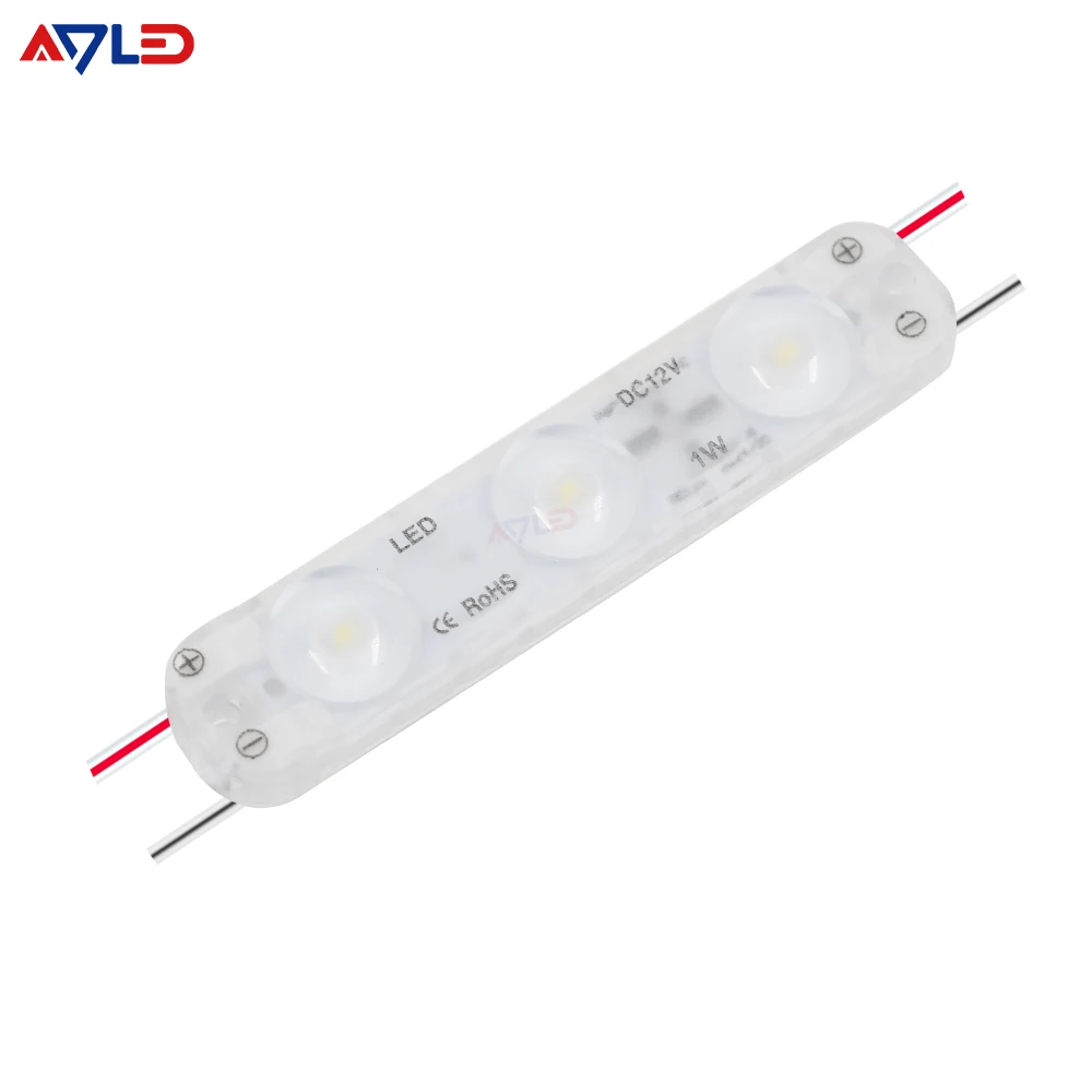Led Light Source Backlit 3 Leds Modulo Fire Retardant Outdoor Ip65 Module 24V Optical Lens Light Modulos De Led For Lights Signs