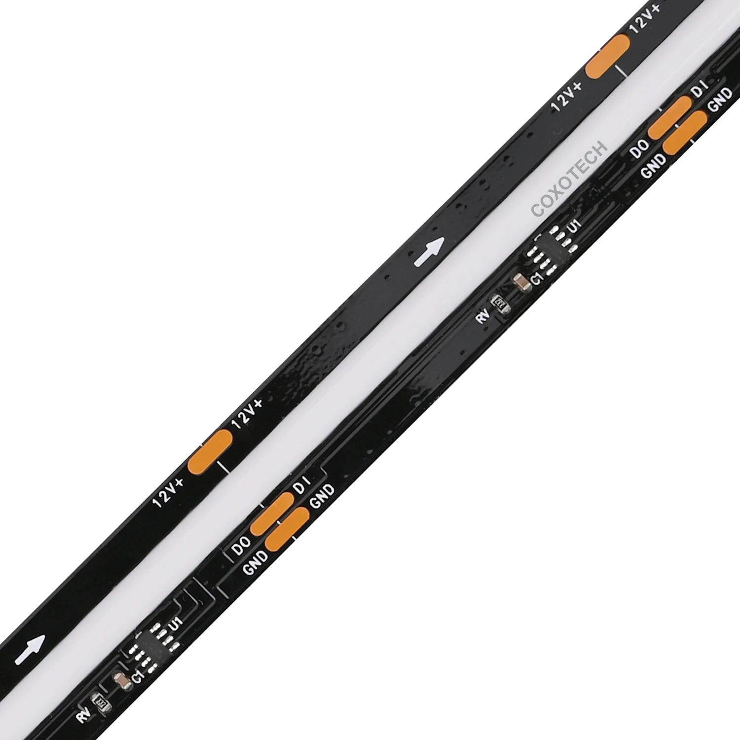 S5000 720leds 12mm wide black white PCB Digital COB RGB LED Strip COXO