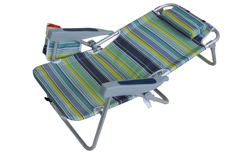SAMS OUTDOOR Bahama 6 Positions Fold up Backpack Aluminium Beach Chairs with Cupholder