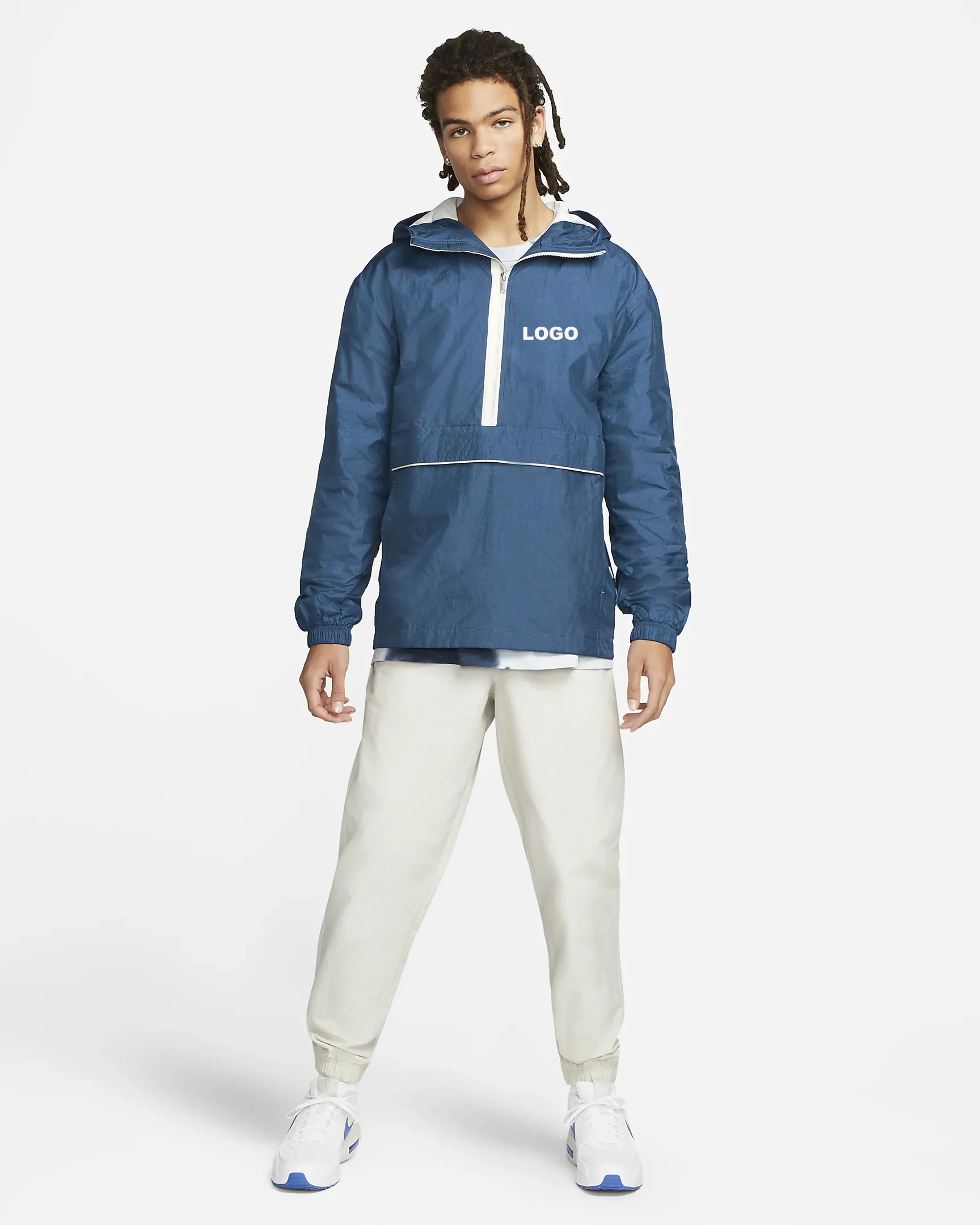 Custom Half Zip Track Windbreaker Sportswear Lightweight Jacket Plus Size Mens Workout Jacket
