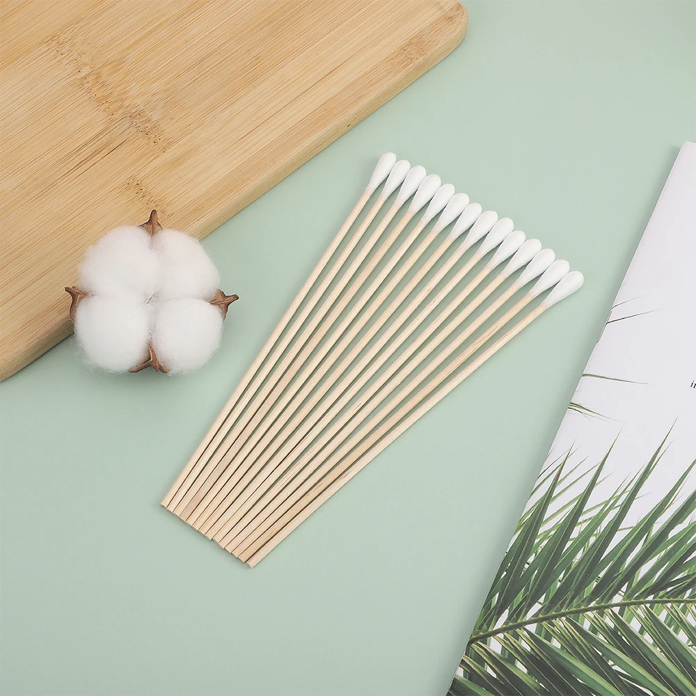 Hospital tools medical use longer single header cotton buds bamboo cotton swab in bulk sterile packages cotton buds