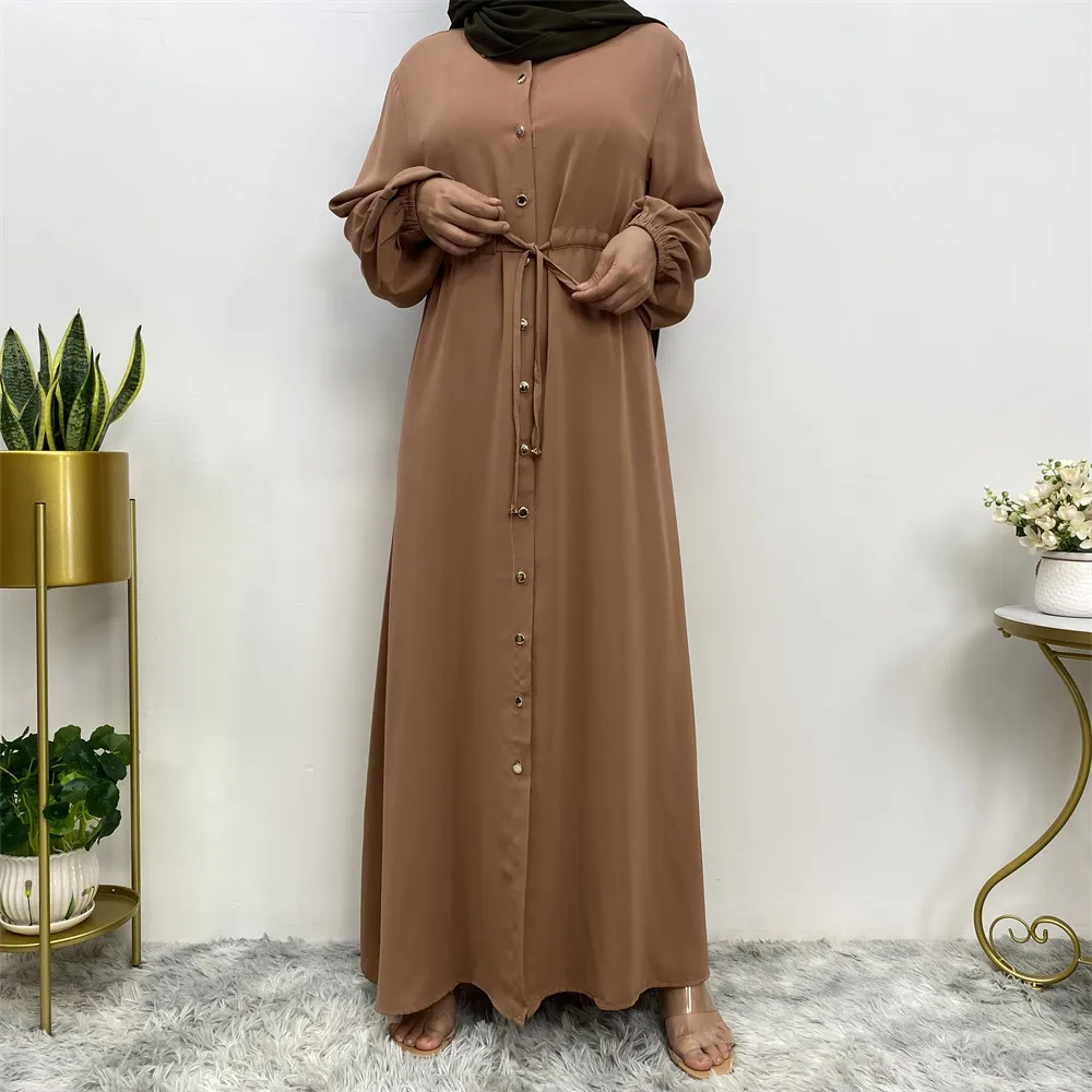 6289# High Quality Muslim Dress Ethnic Nida Fabric Turkey Dubai Fashion Dresses For Women Eid Kimono Robe Ladies Clothes