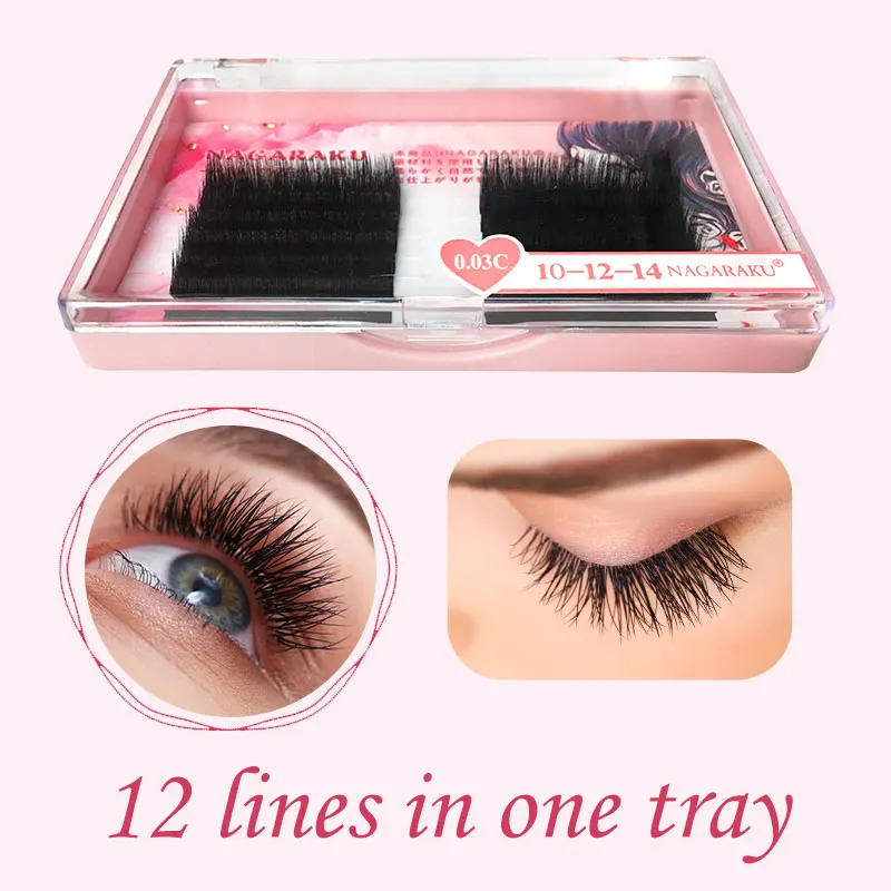 
NAGARAKU Eyelash Extension Auto fans Lash Bloom Easy Fanning Faux Mink Self fan 0.03 J B C D Multiple layers 