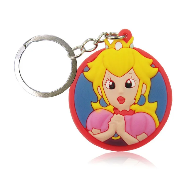 Cartoon Mario Bro Key Chain Mini Anime Figure Key Ring Kids Toy