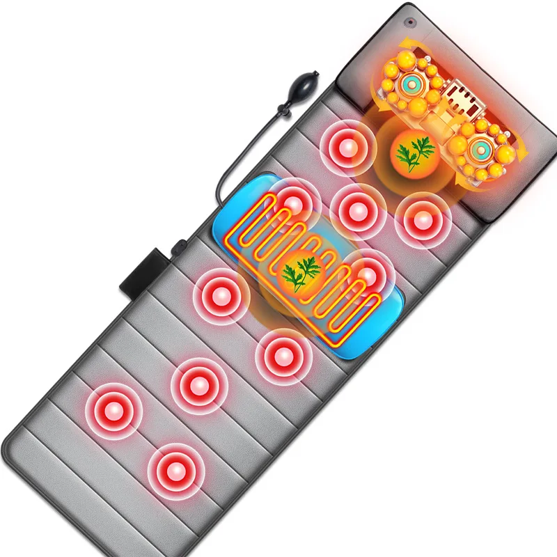 
Shiatsu full body electric heat vibrator back massage mattress mat massage heating pad 