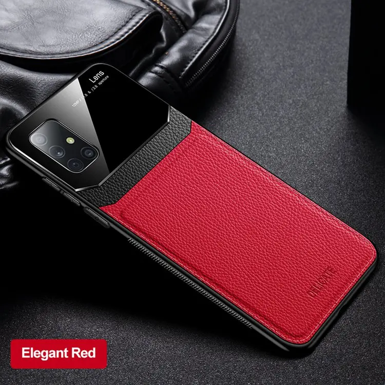 
Luxury Leather Retro Skin-pattern Shockproof Hard Back Case for Samsung Galaxy A51 Cell Phone Case 