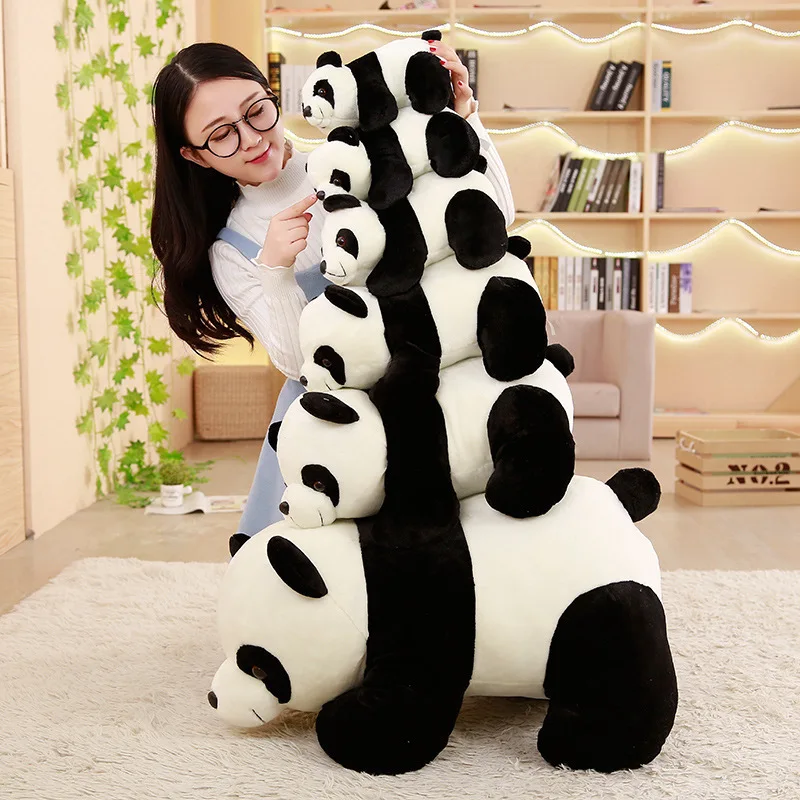 Wholesale Cute Realistic Giant Panda Doll Children Accompany Pillow Papa Panda Stuffed Animal Soft Plush Toy