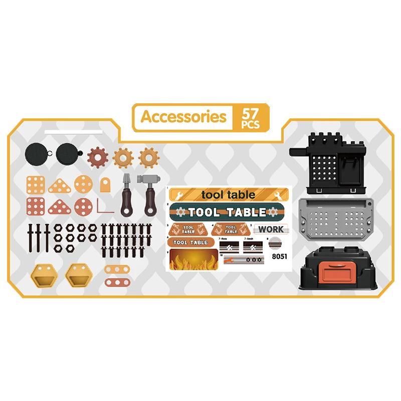 2024 Child screwing tools table disassembly and assembly hands-on multifunction kids plastic toy construction diy tool toys