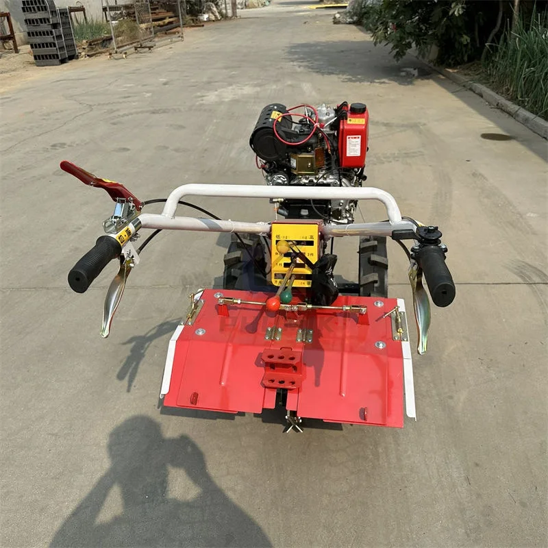 China Agricultural Machine 12HP Mini Power Diesel Tiller Cultivators Engine Tillage ditching Garden Straight Rotary Tiller