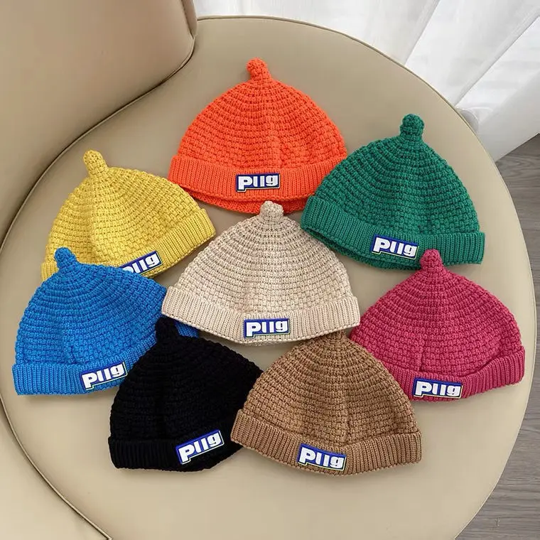 HT-1215 Hand Made Fashion Baby Hat Winter Kids Winter Warm Knit Beanie Hats Winter Hats For Children