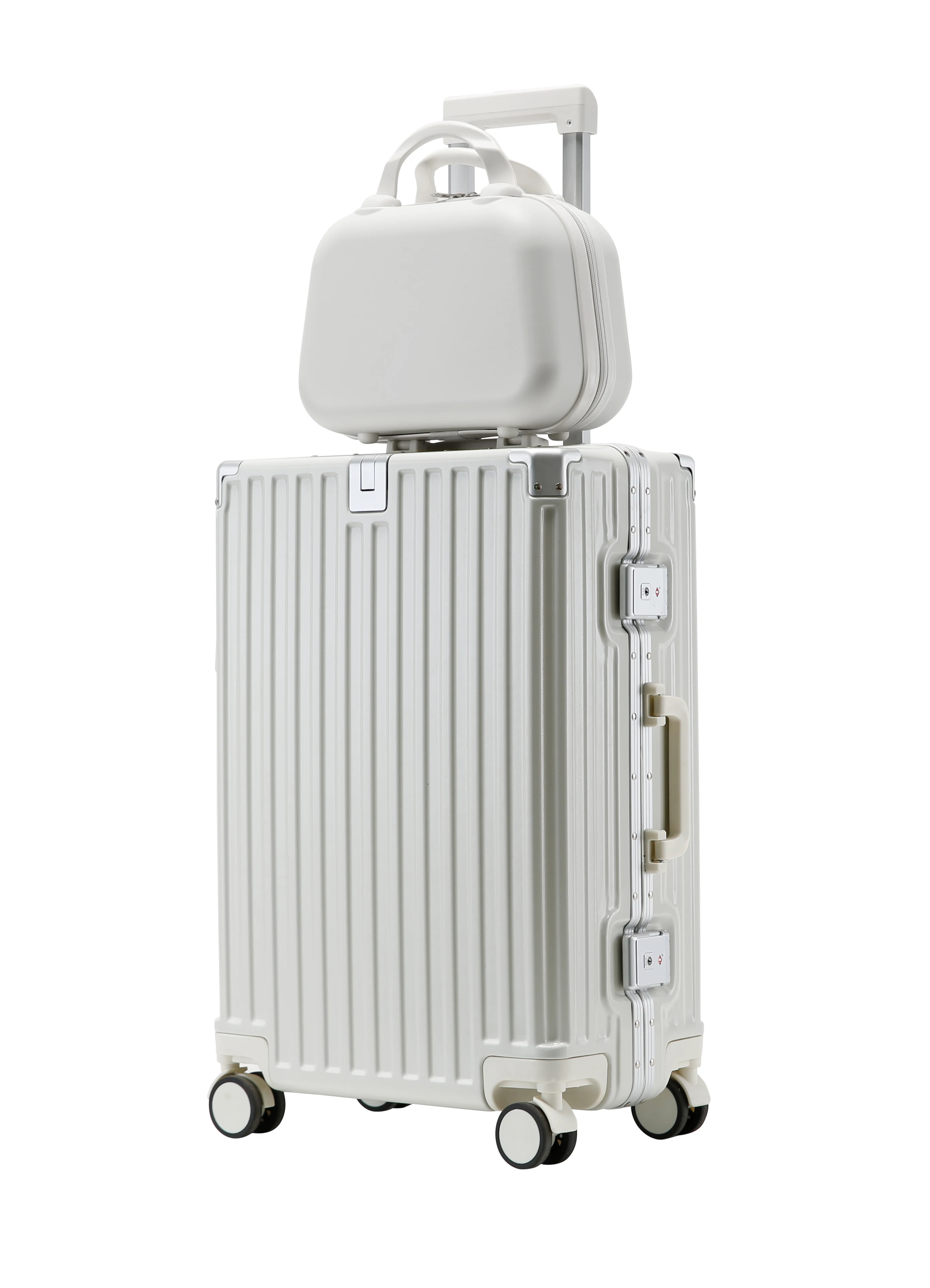 Aluminum smart suitcase Smart combination lock suitcase High appearance level customized suitcase set