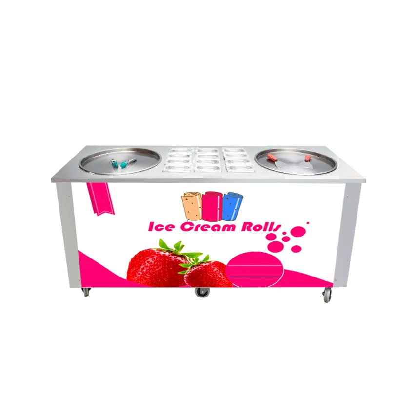 Best Quality Rapid Freeze Forming 1.7kw Stainless Steel Roller Fried Ice Cream Roll Machine