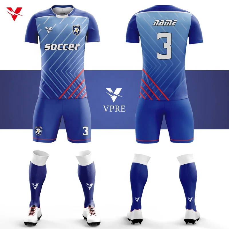 Custom Design Men Big Size Vneck Round Neck Short Sleeve Soccer Jersey Set Sublimation Breathable Football Team Uniform M914