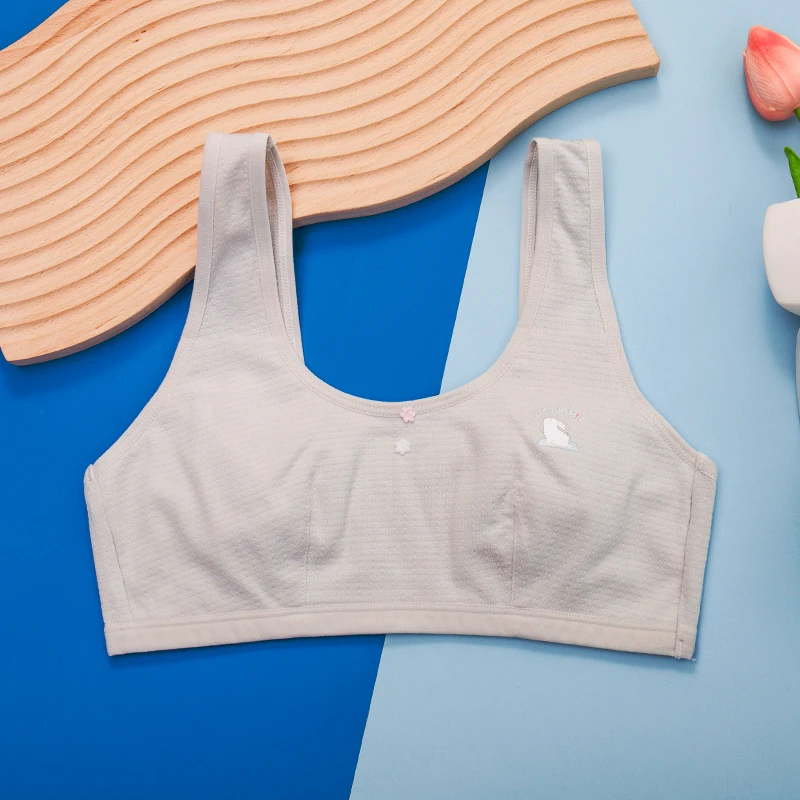 Y9220 Wholesale Cotton Children Lingerie Young Girls Tank Without Pads Cartoon Kids Bras Teen Top