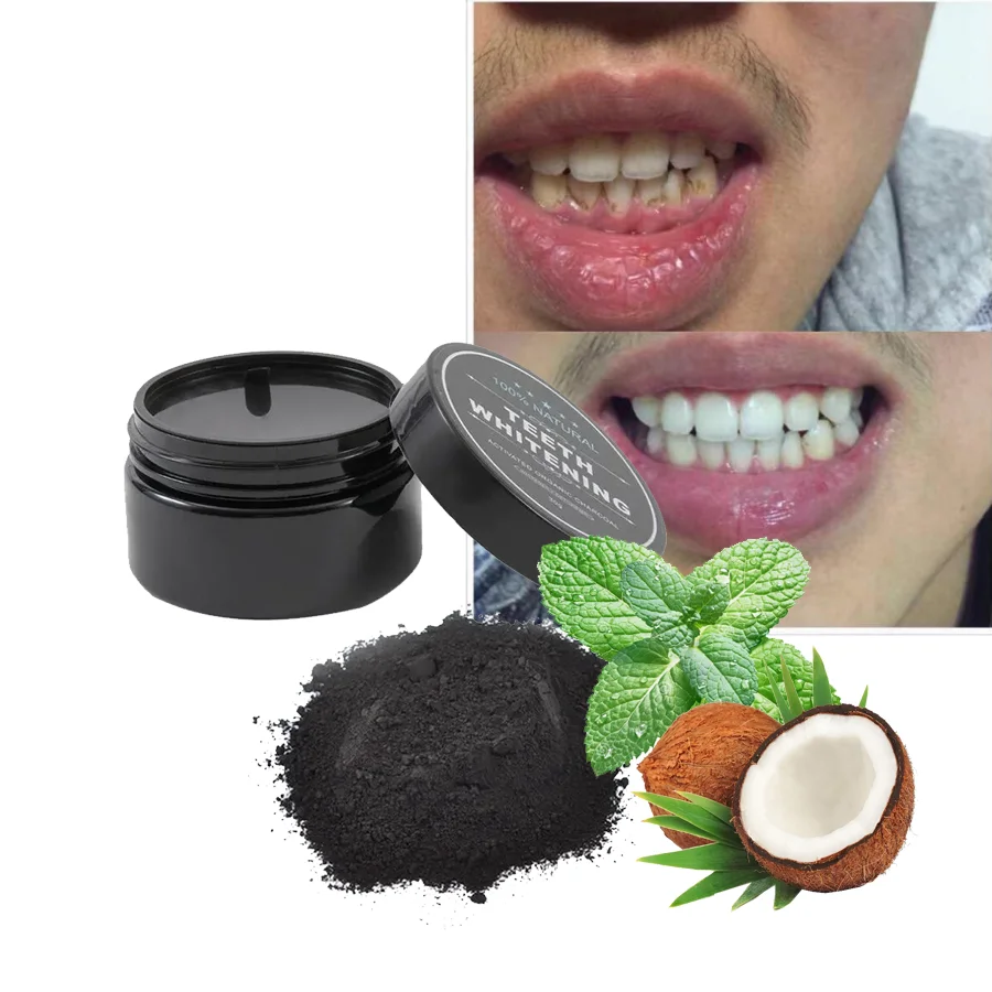 China Factory 7 Days Activated Carbon Teeth Whitening Powder With Coconut Shell Private Label