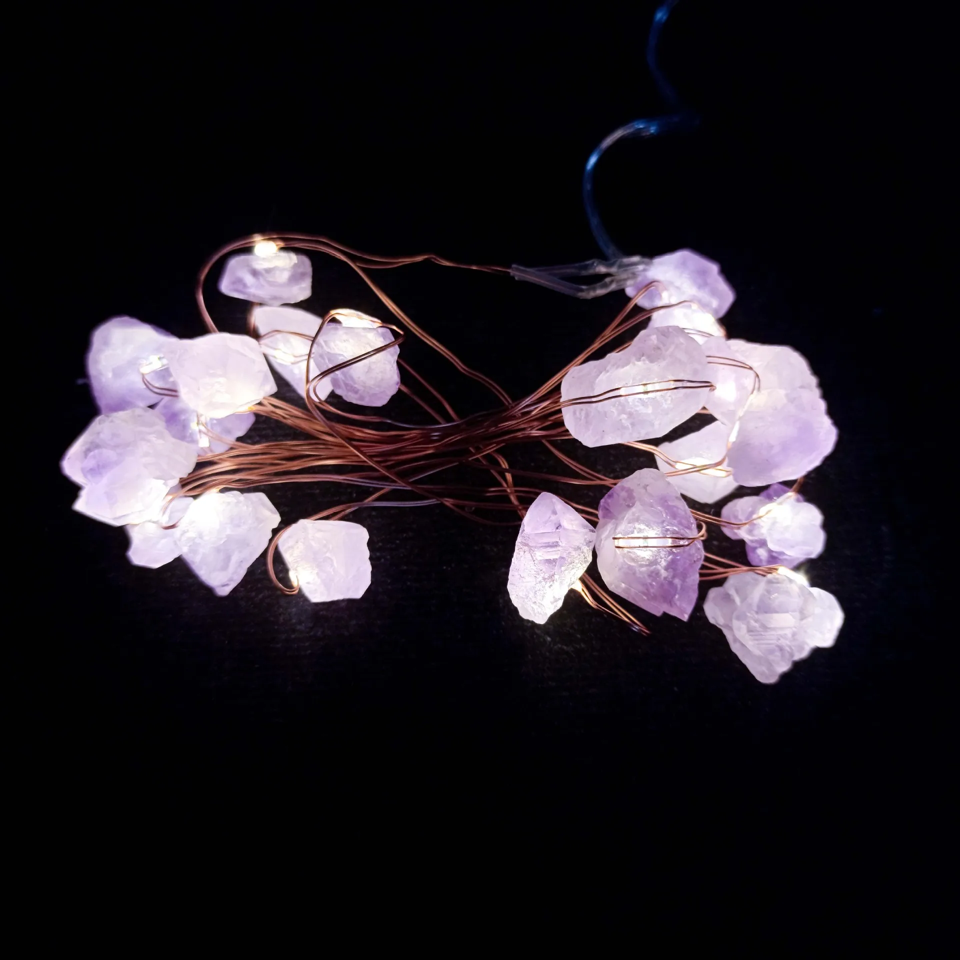 Home Outdoor Decor Waterproof Beautiful Stone Copper Wire String LED Light