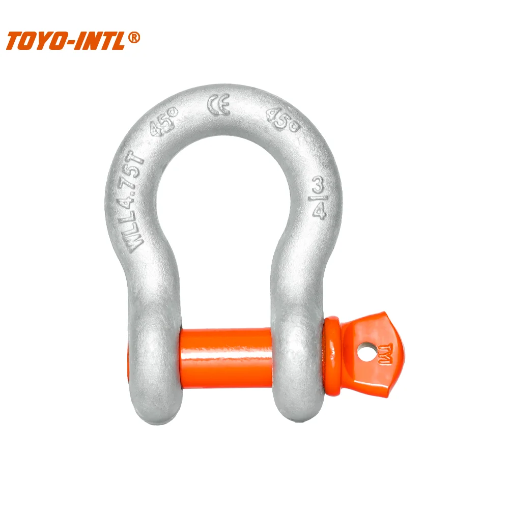 TOYO-INTL hot sell G209 G210 G2130 G2150 US  screw pin anchor bow/d shackle US 6time Hot ash zinc plating