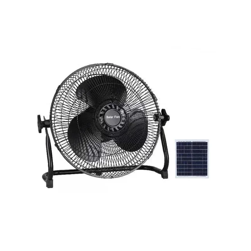Hot Selling Direct Sale Solar Stand Fans Summer Cooling 15w Black Waterproof