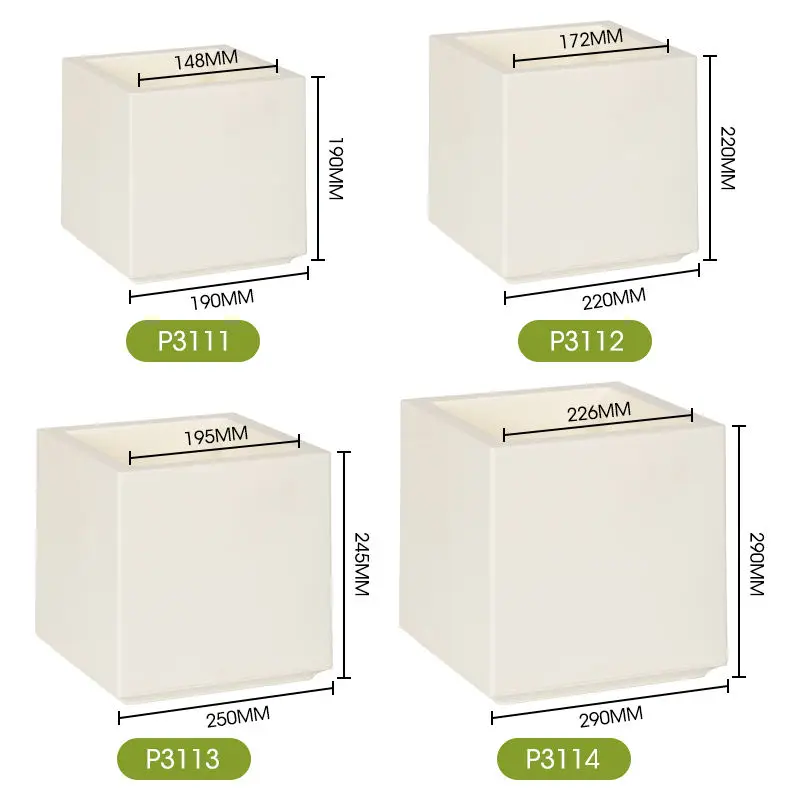Large Plastic Flower Pots, Square Squares, Double-Layered, Thickened, Large Artificial Plant Decorative Pots