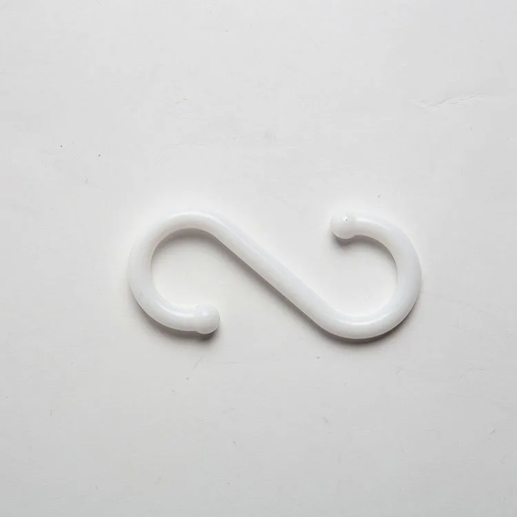 
8cm Plastic S Shape Hooks Hangers Clasp for Home Organization 4PCS 