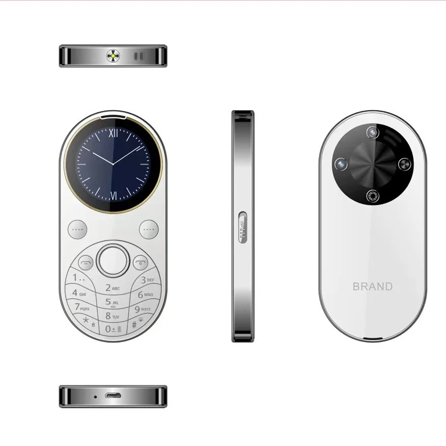 2024 i15 mini Oval Small Mobile Phone Dual SIM GSM 1.39 inch Screen Speed Dial Magic Voice Blacklist Vibration FM Radio Type-C