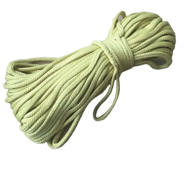 High Performance 8 Strand 8mm*220m Double Braided Aramid Rope For Heat  Resisting